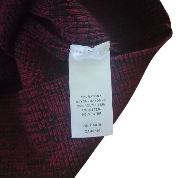Nina Leonard Red Wine Bell Sleeve Ribbed Sweater Dress BRAND NEW - Picture 11 of 12